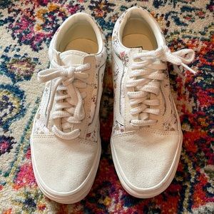 Floral lace up vans